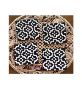 Nouveauté chaude Unique Designer Bone Inlay Coaster Top-Grade Qualité Carré Solide Vaisselle Décoration Mat & Pad - Product Image 6