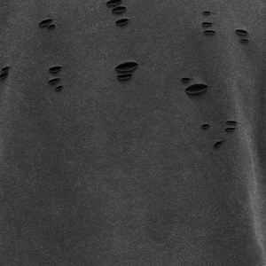 High Quality Custom Oversized Fit Drop Shoulder Vintage <b>Black</b> Distressed Double Layer <b>Long</b> <b>Sleeve</b> <b>T</b>-<b>shirt</b> Wholesale Manufacture - Product Image 5