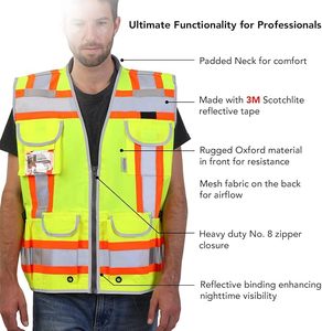 Chaleco de Seguridad Reflectante de Alta Calidad para Hombre, Chaleco de Alta Visibilidad para Hombre - Product Image 4