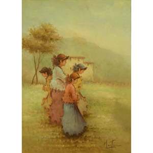 Peinture sur toile, peinture à l'huile française MAbctilli, prête à accrocher, pour décoration murale de la maison, 50x70, Abcp-210 - Product Image 1