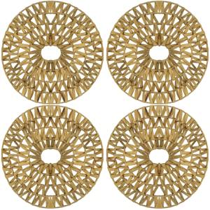 Woven Water Hyacinth Hollow Out <b>Placemat</b> Round Eco friendly products Made in Vietnam <b>Table</b> decoration Woven <b>Placemat</b> Wholesale - Product Image 2