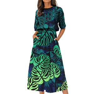 Mini jupe décontractée à col rond pour femmes, conception de robe de bal brodée, grande taille 100% coton - Product Image 5