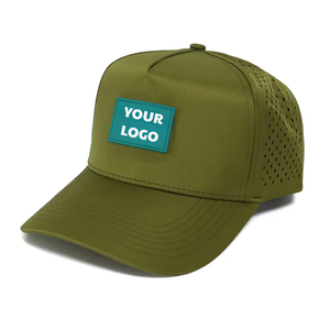 Sombrero de Golf personalizado, 5 paneles, agujeros cortados con láser, Parche de PVC de goma, logotipo, costura, Cierre trasero de plástico, Material impermeable, fábrica VN - Product Image 2