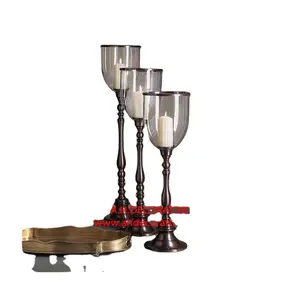 Aluminium Teure T Light Kerzenhalter Säule mit Glas Votiv 3er Set Bronze Finished Handmade Kerzenhalter