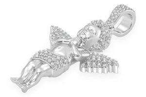 Diamant de laboratoire plaqué or rose certifié IGI pendentif de haute qualité pour petit garçon priant chérubin pour hommes au meilleur prix de gros - Product Image 5