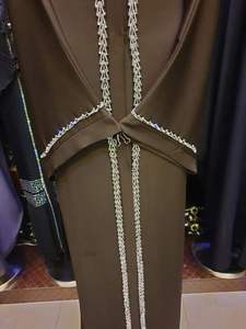 2022 Dubai Luxury Abaya Kaftan Hermoso diseño marroquí azul Trabajo hecho a mano Poliéster tradicional Ropa musulmana Accesorio para - Product Image 2