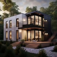 Villa en Acier Préfabriquée Insonorisée, Conteneur Modulaire Extensible 20 Pieds/40 Pieds avec 3 Chambres, Livraison Gratuite