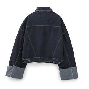 Wholesale Price <b>Crop</b> <b>Women's</b> Denim <b>Jean</b> Jacket Latest Style Denim Material Made <b>Women</b> <b>Crop</b> Denim Jacket - Product Image 2