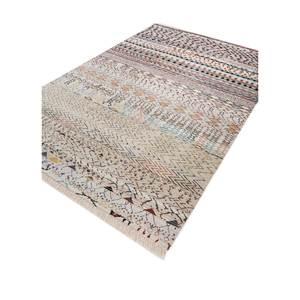 Manchaha Ivory Hand Knotted Wool Bamboo Silk <b>Rug</b> 10mm Thick Geometric Abstract Pattern for Home Hallway Rectangle Model-Les-2375 - Product Image 2