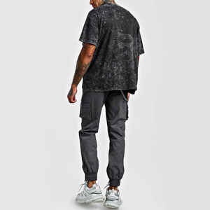 T-shirts personnalisables délavés à l'acide pour hommes fabriqués au Pakistan Conception en mélange de polyester et de coton respirant - Product Image 4