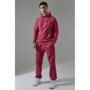 Ensemble survêtement d'hiver pour homme en coton 100% avec capuche et pantalon, imprimé personnalisé, décontracté, uni - Product Image 1