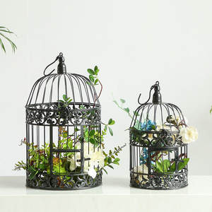 Support à fleurs en <span class=keywords><strong>cage</strong></span> à oiseaux vintage en métal, jardinière décorative en fer, centre de table suspendu pour mariage, <span class=keywords><strong>cage</strong></span> de présentation florale pour jardin de mariage - Product Image 3