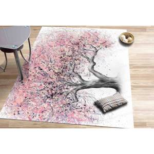 Alfombra Estampada - Diseño de Pintura de Árbol Rosa para Sala de Estar, Alfombra de Chenilla - Product Image 4