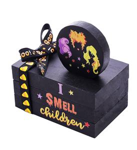 Halloween Hocus Pocus Bois Livres Décoratifs Pile Mini Faux Plateau Livres En Bois, I Smell Enfants Blocs En Bois Signe - Product Image 1