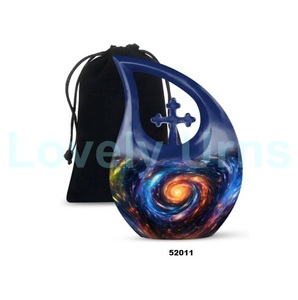 โกศใส่เถ้ากระดูกรูปกากบาทสีฟ้าสำหรับตกแต่งขี้เถ้าของมนุษย์ - Product Image 1