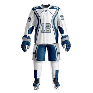 Maillots de hockey sur glace personnalisés de qualité supérieure à bas prix, uniformes de hockey sur glace respirants en tissu 100% polyester à séchage rapide - Product Image 5