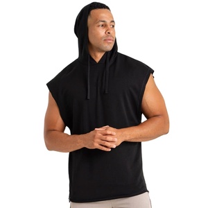 Débardeur de course uni tendance à capuche, coupe ample, en tissu respirant de haute qualité, collection Printemps 2026, vente en gros - Product Image 4