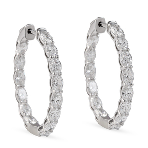 Pendientes de Aro con Diamantes de Laboratorio de 2.5 Quilates en Forma Ovalada - Product Image 1