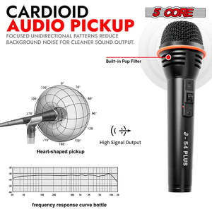 5Core <b>Microphone</b> Dynamic Mic Karaoke <b>Singing</b> Studio XLR Mics Handheld Microfono - Product Image 2