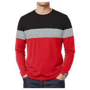 T-shirts à manches longues pour homme, coupe classique, col rond, jersey polyester/coton, logo personnalisé imprimé par transfert thermique, séchage rapide - Product Image 1