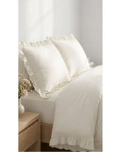 Wholesale <b>Ruffled</b> Poly-Cotton <b>Bedding</b> Set Double Queen Size Frill Trim Duvet Cover 4pcs Soft Breathable Home Hotel Modern 250tc - Product Image 3