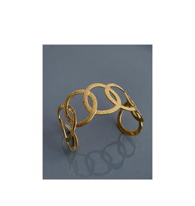 Brazalete y Anillo de Puño de Latón Chapado en Oro, Joyería Duradera Hecha a Mano para Mujer, Accesorio de Moda Étnico y Elegante para Bodas - Product Image 6