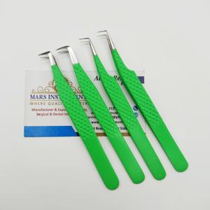 Pinzas para pestañas con punta de fibra con logotipo impreso, pinzas de extensión de pestañas con etiqueta privada personalizada de 45 75 90 grados - Product Image 3