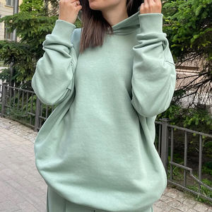 Jersey de gran tamaño de rizo francés de 320 GSM casual manga larga streetwear cuello redondo suéter fitness conjunto de lujo - Product Image 6