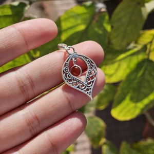 Colgante y Dijes Infantiles de Plata de Ley 925 Oxidada, Estilo Religioso, Filigrana, Cornalina, Calidad Extrema, para Todas las Ocasiones - Product Image 4