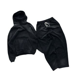 Conjunto de Sudadera con Capucha y Pantalones Deportivos Desteñidos al Sol Personalizados 2026, Lavado Ácido Desgastado con Estampado Inflado - Product Image 4