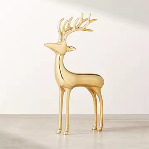 Sculpture de dessus de table sur pied de cerf pour bureau Design classique Métal Bronze Renne pour décor de table par décor impex - Product Image 1