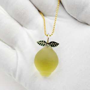Quartz jaune citron pendentif 925 argent Sterling 14k plaqué or à la main pierre précieuse fruits charme bijoux de créateur - Product Image 1