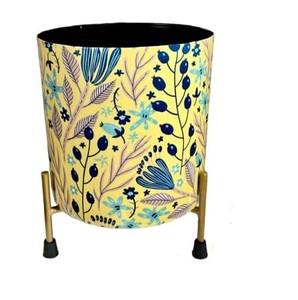 Party Wedding Garden Decoration Accessories Unique Style Metal Flower Planter <b>Pot</b> With White Enamel Finishing - Product Image 2