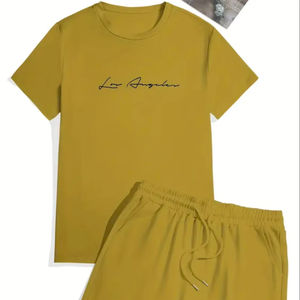 ชุดกางเกงขาสั้นผ้าฟลีซระบายอากาศได้ดีแห้งเร็วพิมพ์ลาย2ชิ้น - Product Image 1