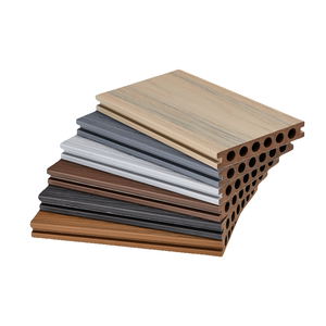 Planche en bois-plastique co-extrudé WPC au design moderne, couleur marbrée, sept trous, pour sol extérieur, jardin, cuisine, pose facile - Product Image 3