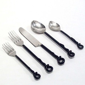 Ensemble de couteaux et fourchettes à doublure occidentale, poignée en or poli miroir ustensiles de cuisine de conception de cuillère et fourchette pour mariage - Product Image 5