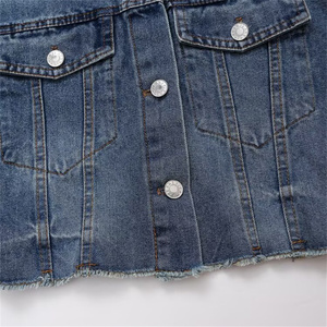 Chaqueta corta vaquera informal de manga larga para mujer, abrigo con cuello abatible, Otoño, nuevo diseño de moda, botón lavado para uso en invierno/verano - Product Image 6