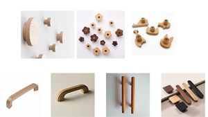 Poignées carrées en bois massif personnalisables Poignées simples à un trou pour armoires en bois Poignées d'armoire en bois pour meubles - Product Image 2