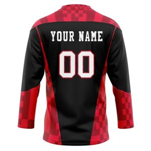 Alta calidad 100% poliéster ropa deportiva sublimación manga larga al por mayor OEM personalizado último hockey sobre hielo Jersey Unisex - Product Image 5