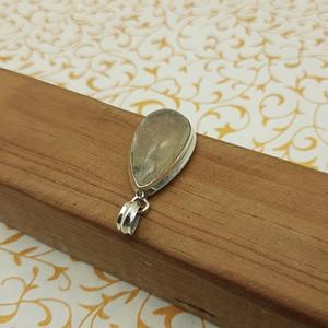 ทำด้วยมือ925เงินสเตอร์ลิงสร้อยคอเครื่องประดับที่ดีจี้ควอทซ์ธรรมชาติรูปไข่จี้เพชรรูปวงรีที่มีเสน่ห์ - Product Image 5