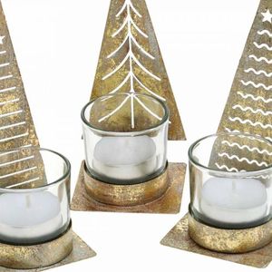 Golden Metal Decorative Tea Light Holder For <b>Christmas</b> Decoration in Best Price - Product Image 6