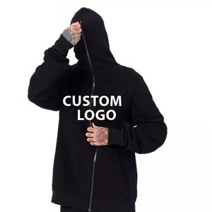 2025 Últimas prendas de vestir exteriores Venta caliente Hombres Street Wear Sudaderas con capucha con cremallera, Color negro Cómodo Sudaderas con cremallera completa - Product Image 2