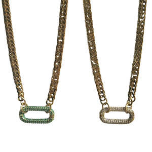 Collier chaîne en bambou plaqué or 18 carats pour femme, avec pendentif ovale en zircon, bijoux de corps tendance, collection 2025 - Product Image 2