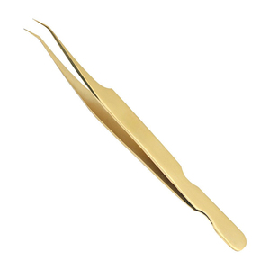 Pince à épiler pour cils en acier inoxydable, prix de gros OEM, personnalisable, droite et incurvée, pince à épiler professionnelle pour cils - Product Image 1