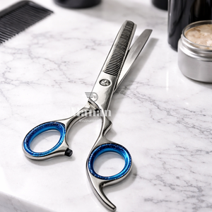 Ciseaux de coiffure professionnels de qualité salon, 7 pouces, en acier inoxydable, pour texturiser et amincir les cheveux, pour droitiers - Product Image 6