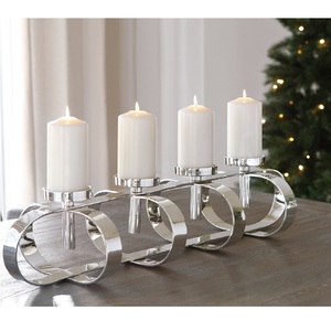 Vente chaude Porte-bougie et porte-fleurs en aluminium moderne fait à la main pour la décoration de mariage, de Noël et de la maison - Product Image 1