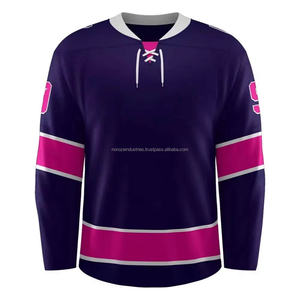 Uniforme Deportivo Personalizado de Alta Calidad al por Mayor 2024, Último Diseño de Jersey de Hockey sobre Hielo con Nombre de Equipo OEM, Patrón en Blanco para Impresión - Product Image 2