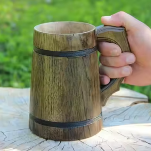 Tasses à café en bois naturel personnalisables et abordables pour une utilisation en fête par l'artisanat en croissant - Product Image 1