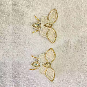 Champagne mariée blanc perlé boucles d'oreilles fabriqués à la main élégant bijoux de mariée pour les mariages personnalisable perlé boucles d'oreilles pendantes - Product Image 5