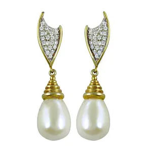 Boucles d'oreilles pendantes en forme de larme en plaqué or élégant pour femmes, bijoux de mode - Product Image 2